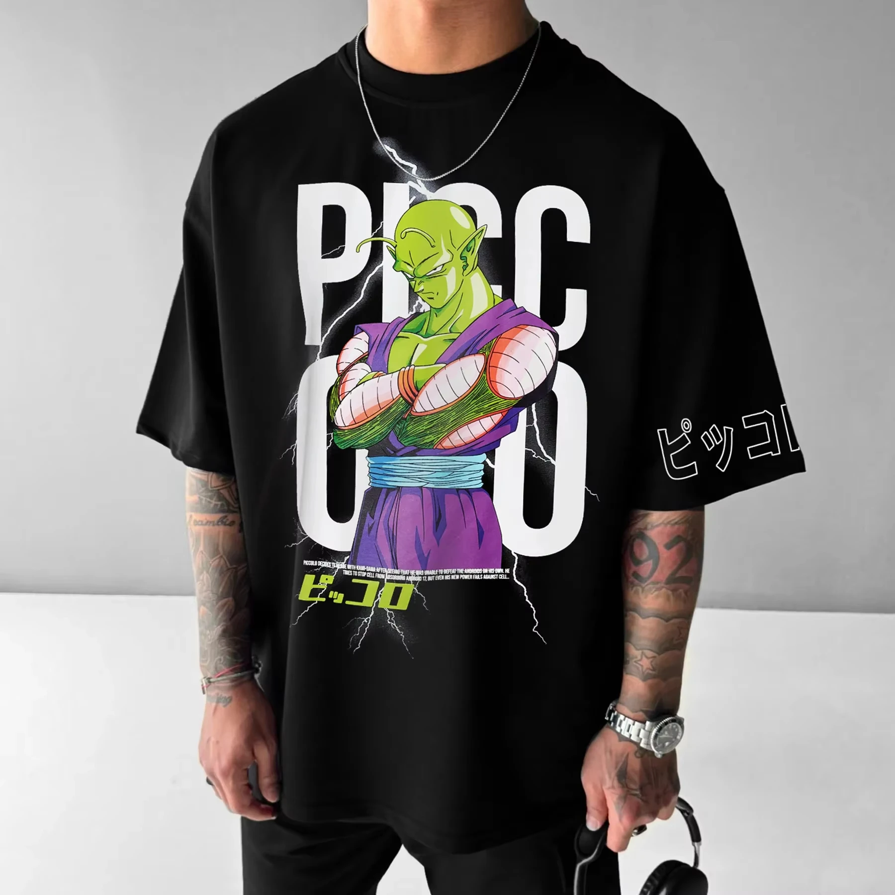 Harajuku аниме Piccolo Dragon Ball летняя футболка мужская хлопковая уличная одежда для фитнеса в стиле ретро больших размеров женская повседневная футболка с короткими рукавами Y2k