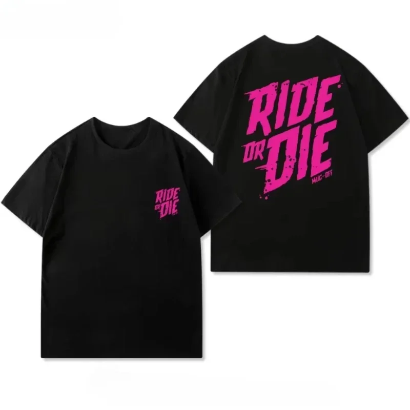 

2026 New Cycling Wear Bike Ride or Die Loose Summer Cotton MUCOFF Short-sleeved T-shirt for Men and Women Tops