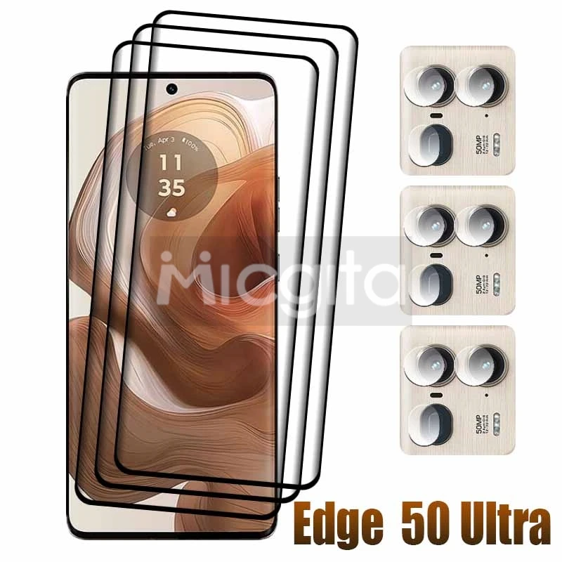 9D Curved Screen glass For Motorola Edge 50Ultra X50Ultra Tempered Glass Anti-Scratch For Edge 50 Ultra soft fiber lens film