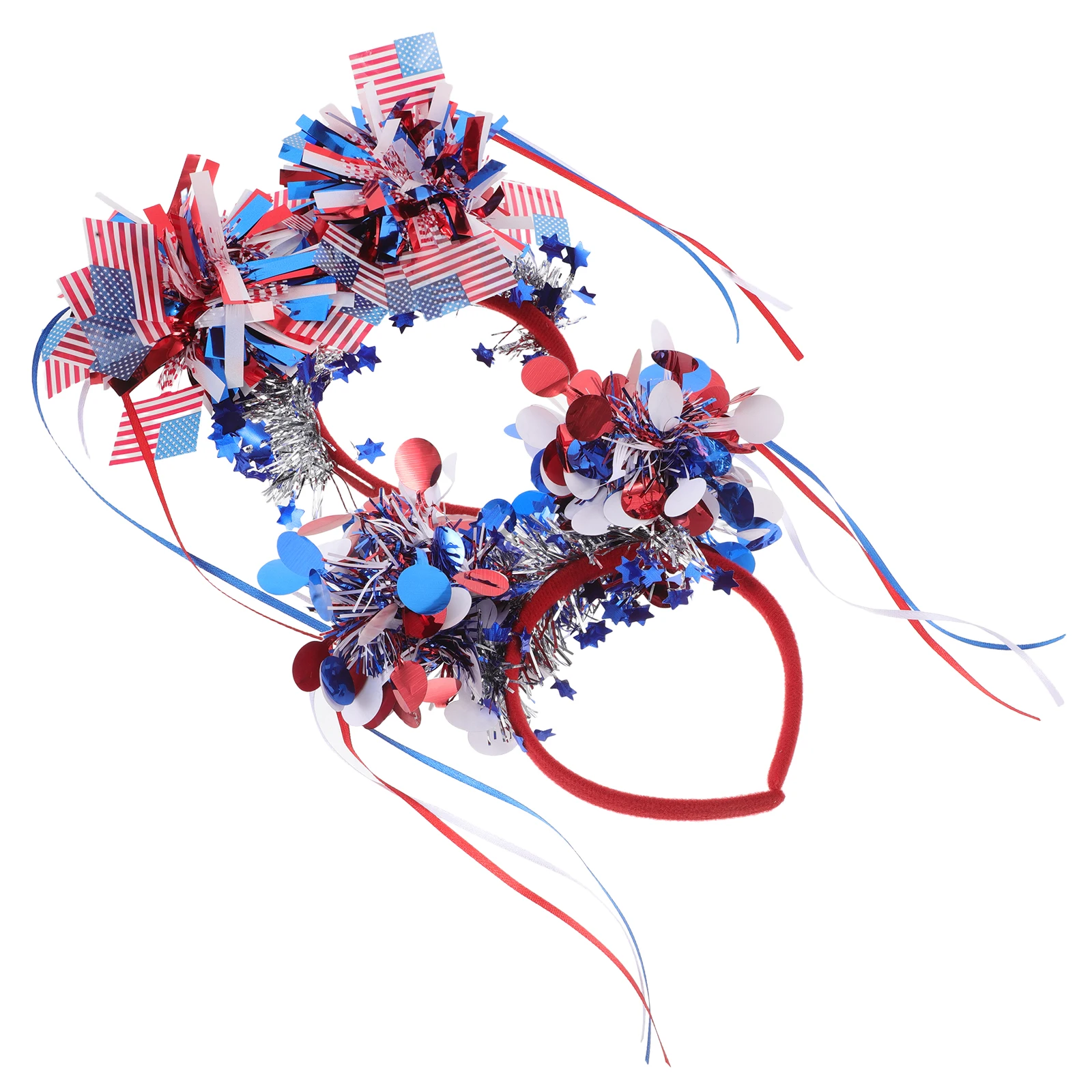 

2 шт., повязка на голову с американским флагом, патриотические повязки для волос, женские аксессуары для дня рождения, красные, белые, синие украшения в полоску