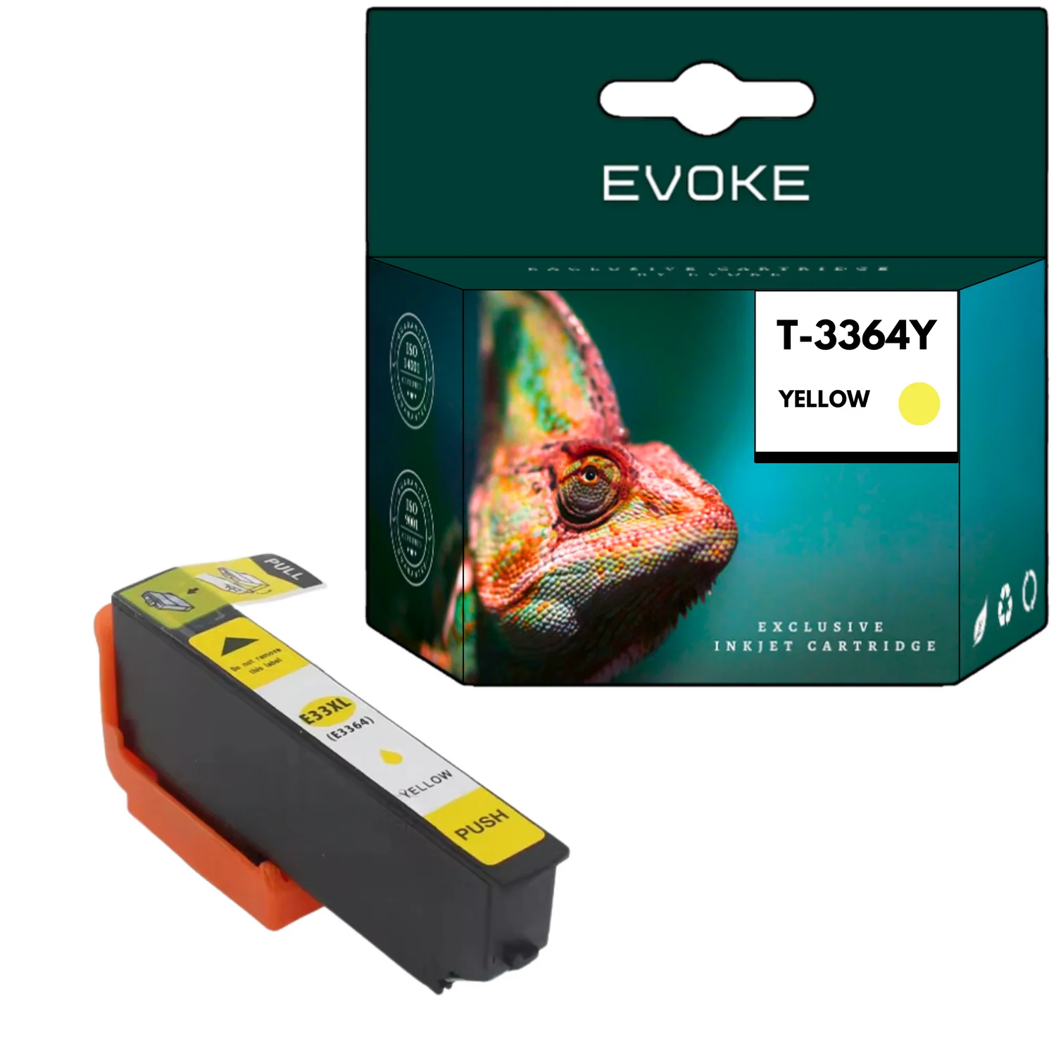 Evoke Compatibele Inkt voor Epson 33XL T3364 Geel 13 ml 940 Pagina's Expression Premium Xp-530 540 630 635 640 645 830 900 7100