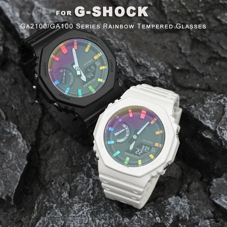 Rainbow Tempered Glass Screen Protector For GA2100 Watch Protective Film GA2110 GA110 GA100 Watch Anti-Scratch