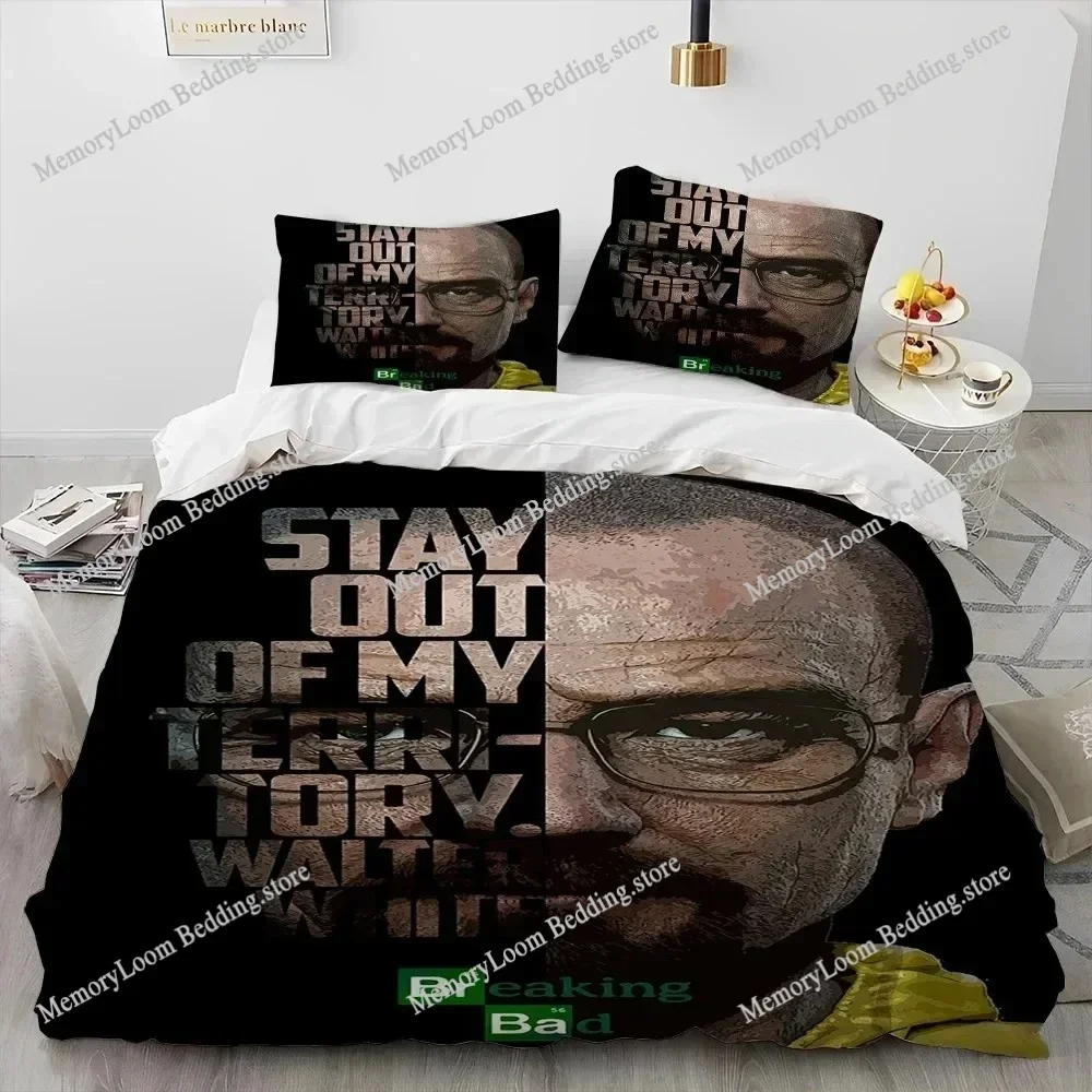 TV Show Hit Breaking Bad Walter Hartwell Bedding Set King/Queen Size Duvet Cover 3D Print Cozy Soft Bed Sheet Set Home Decor