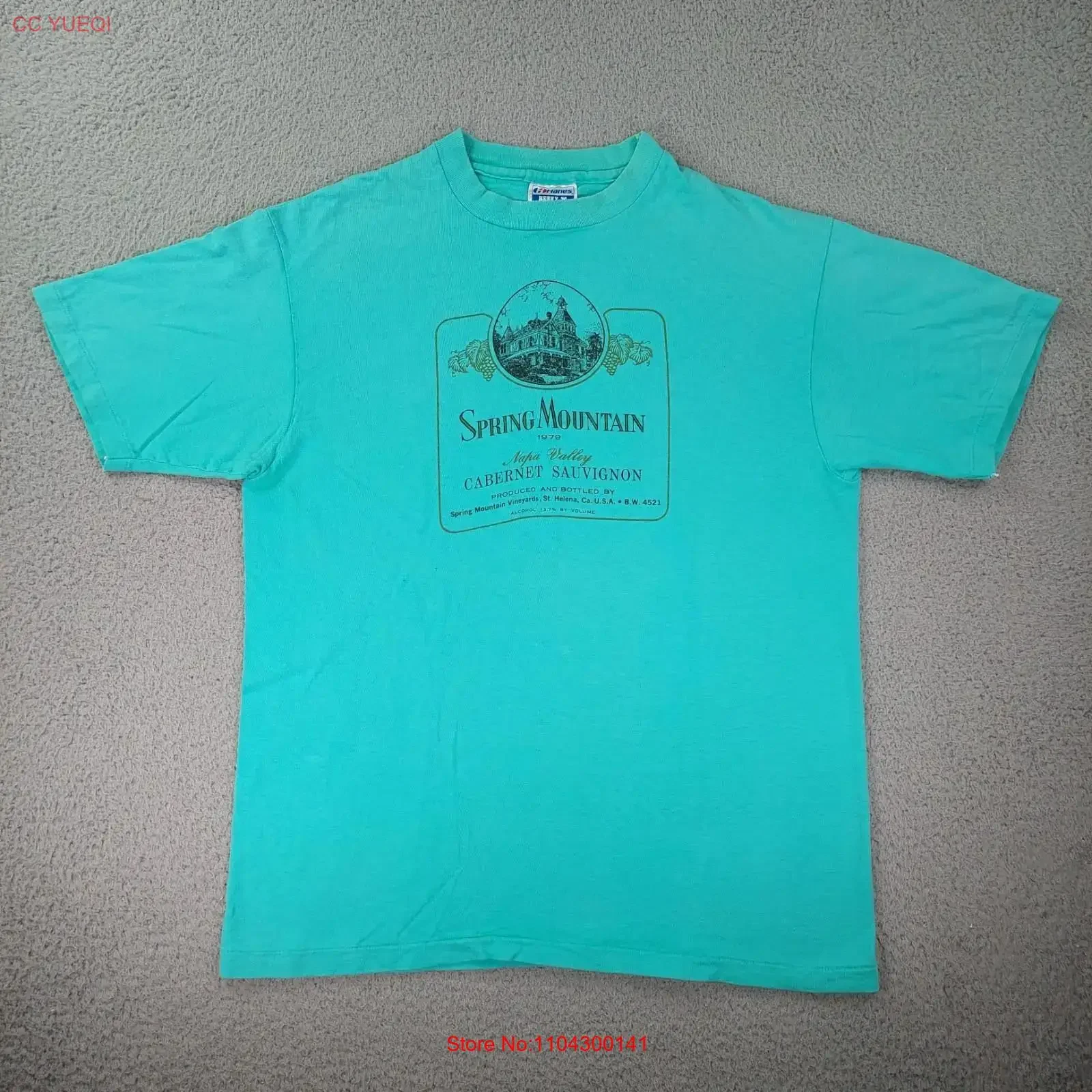 Vintage Spring Mountain Cabernet Sauvignon Wine T Shirt Men's Size Medium long or short sleeves vintage Washed Breathable