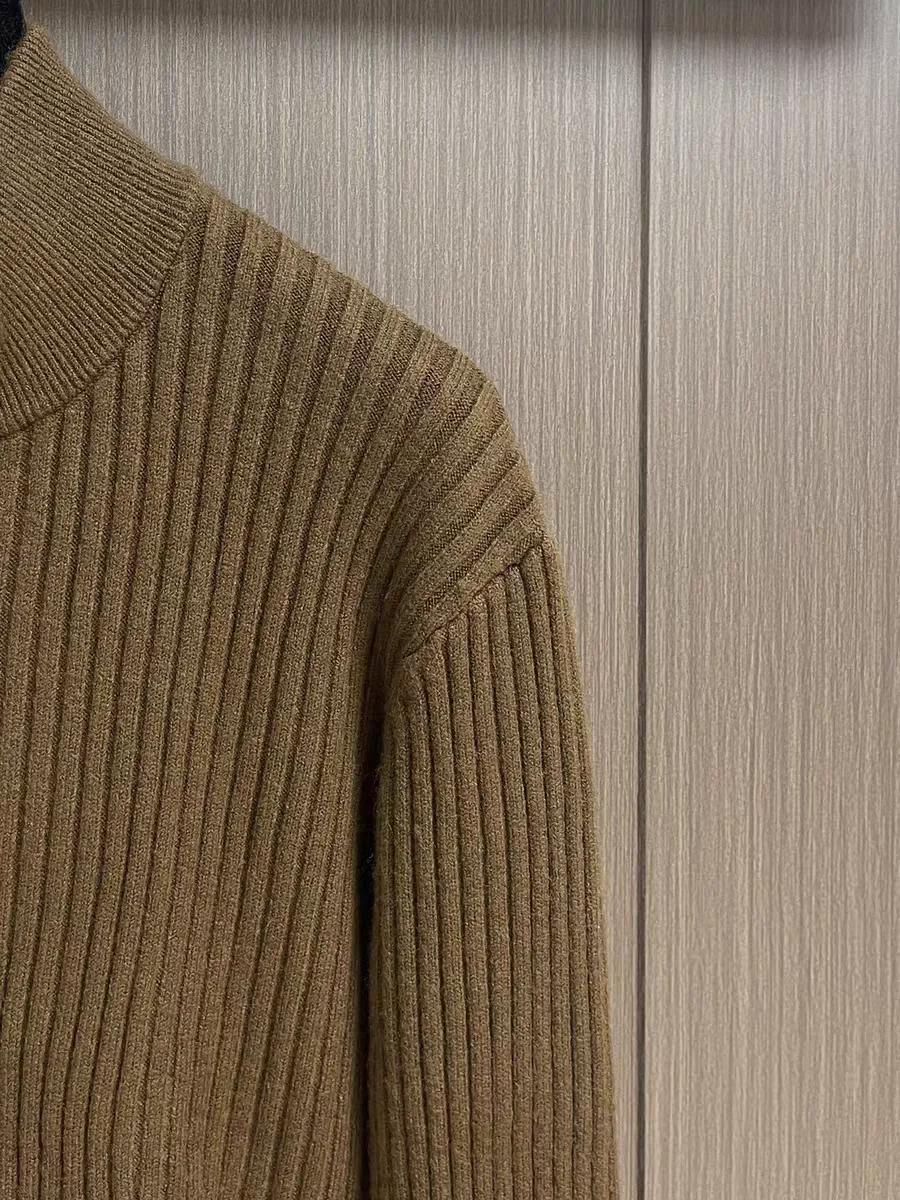 الإيطالية Sle الفاخرة الرجال سترة صوفية معطف عادية f عالية طوق زر حتى الوقوف طوق Busin الخريف الشتاء ملابس خارجية #3