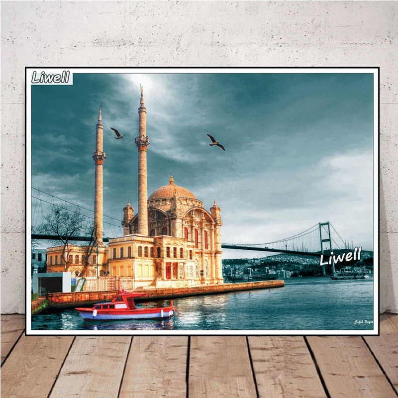 Tuekey Scenery Hagia Sophia And Sultan Ahmed Mosque Diamond Art Painting Religion Ortakoy Istanbul Landscape Cross Stitch Decor