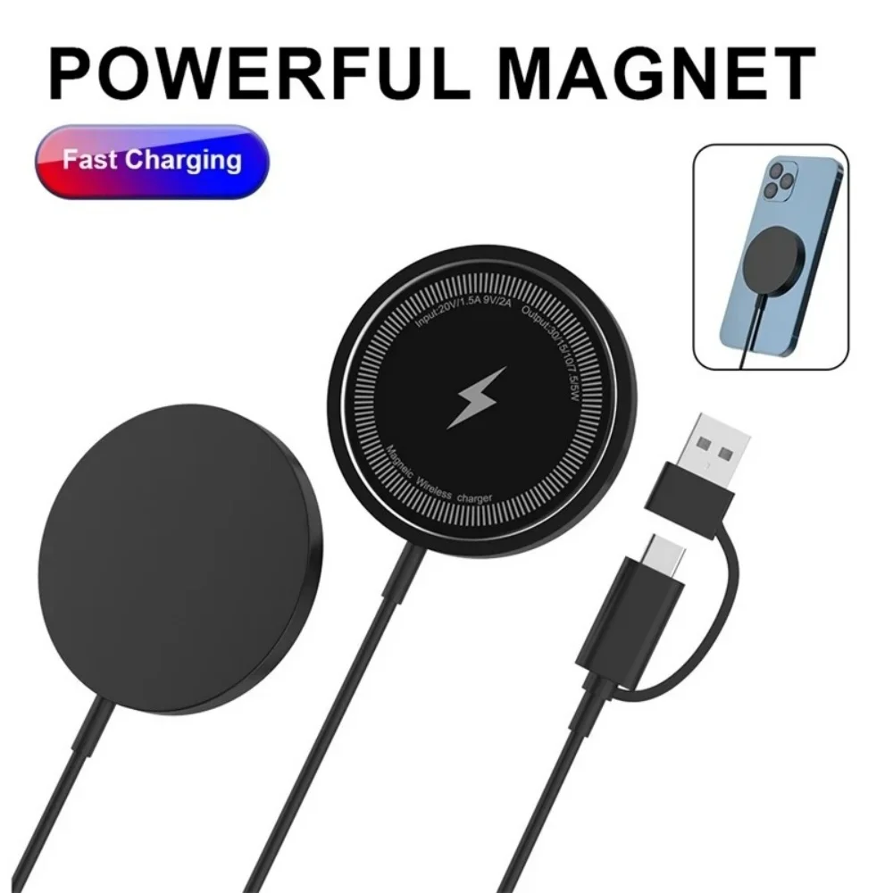 

30W Fast Charge Stand Magnetic Wireless Charger for iPhone 12-15 Pro Max AirPods MagSafe PD Wireless Charging Pad Station