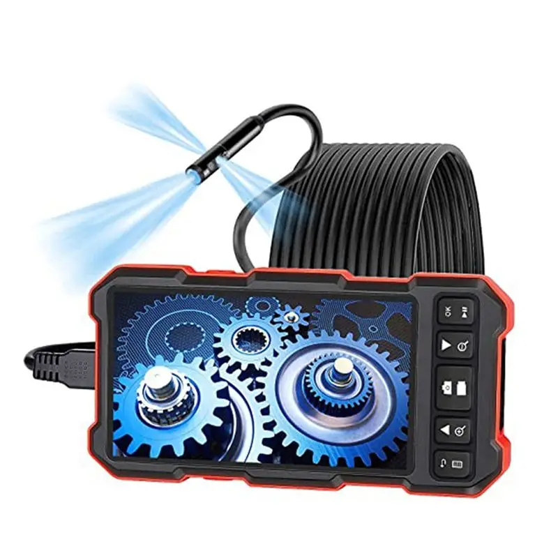 B04B-1080P Endoscope With 5 Inch IPS Screen For Pipe Sewer Dual Lens Inspection Camera Borescope Monitor Car Repair