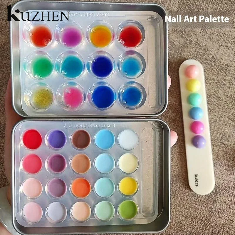Hohe transparente Nail Art Nagel Farbpalette oder Gelpoliermittel Palette Mischen Zeichnung Farbplatte Pad Maniküre Display zeigt