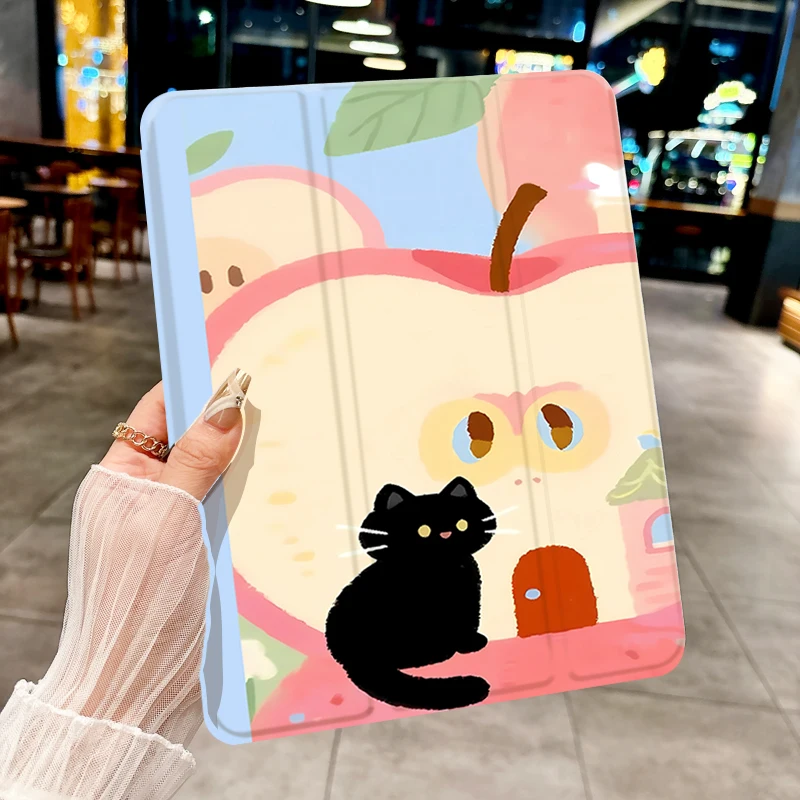 

Тройной чехол для планшета с рисунком Apple Cat для iPad pro 10/11/2020/6/7/8/Air 3rd/Air 4/9th Gen/Air 5-го поколения 2022/Air 11
