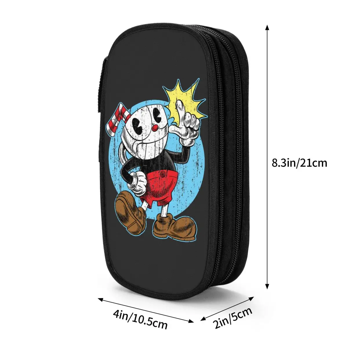 Imagem -06 - Cuphead Lápis Case Jogo Mugman Copo Mouse dos Desenhos Animados Gamer Pencilcases Caneta Titular Grande Capacidade Bolsa Material Escolar Presente Acessórios