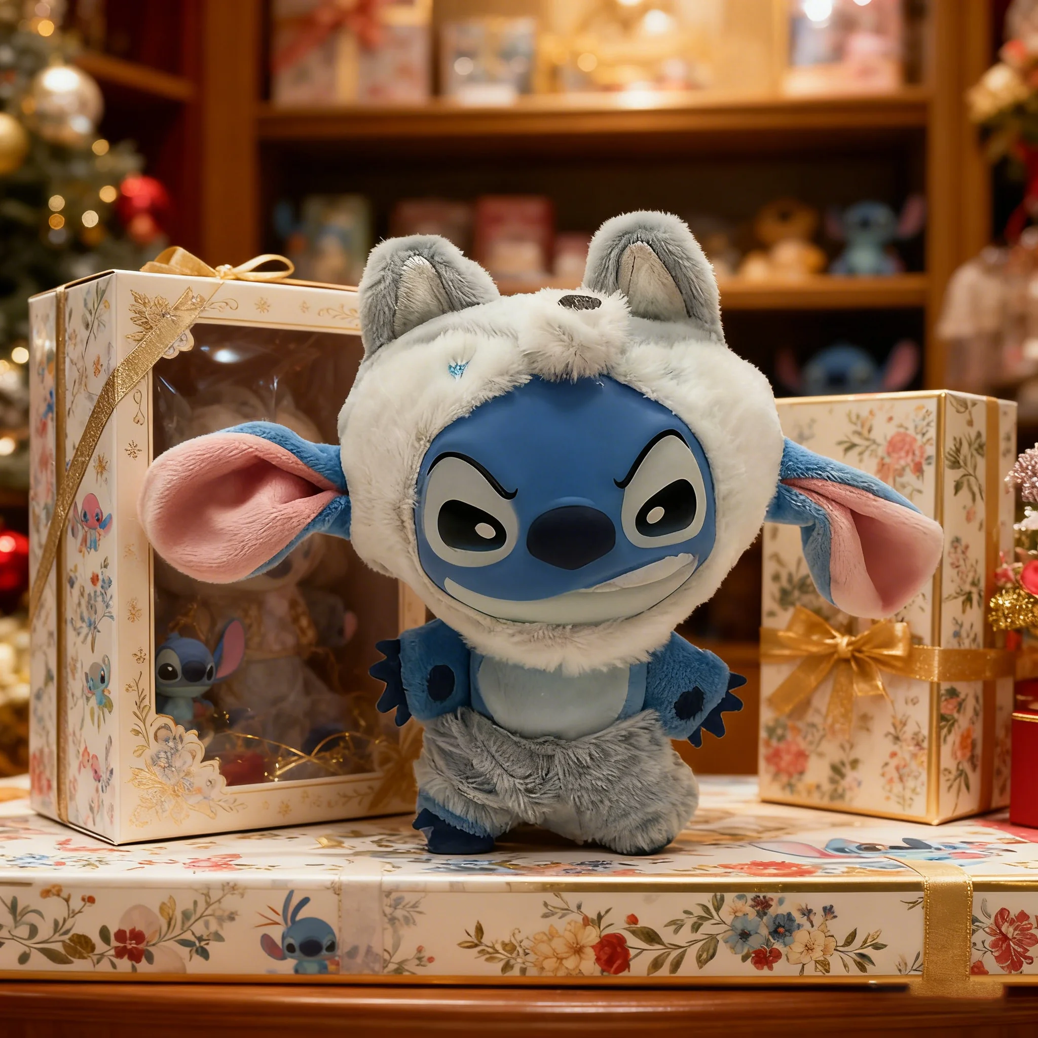 ديزني غرزة الحيوانات البرية سلسلة صندوق أعمى أفخم لعبة من الفينيل دمية لطيفة طبق الاصل صندوق غامض حقيبة قلادة ديكور السنة الجديدة هدية احتفالية #4