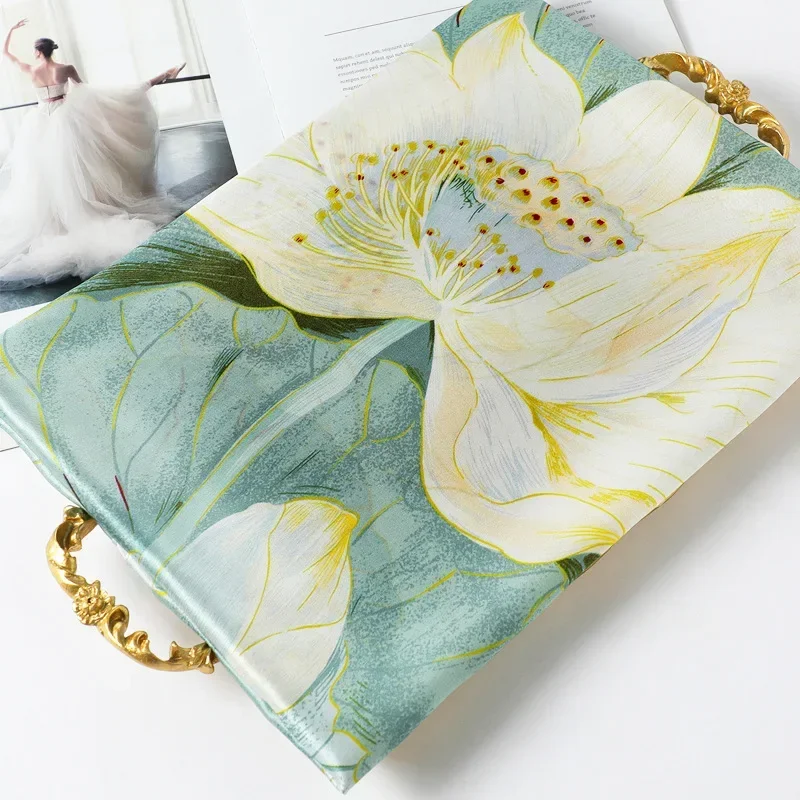 ผู้หญิงฤดูใบไม้ผลิฤดูใบไม้ร่วง 100% ผ้าไหมผ้าพันคอคอยาว Foulard ผ้าคลุมไหล่ใหม่หรูหราผ้าพันคอผ้าไหมแท้ 170*53 ซม.สุภาพสตรี