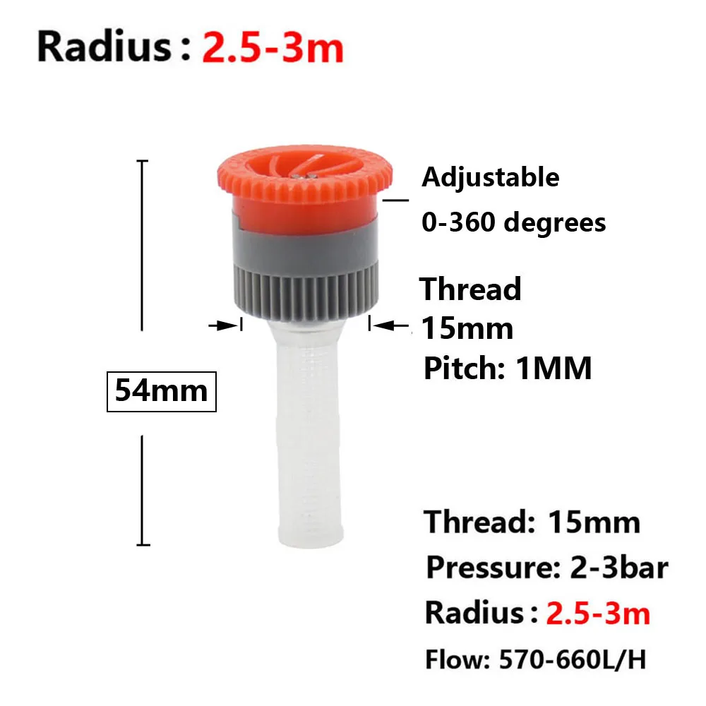 Pop-up Sprinklers Replacement Scattering Nozzles 0~360 Degree Adjustable Garden Park Farm Grass Lawn Crops Irrigation Tool