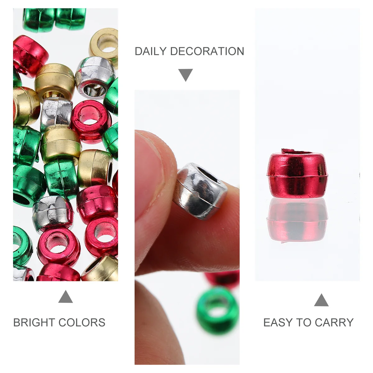 600個のカラフルな丸いクラフトビーズ クリスマスDIYデコレーション用品 子供の数学学習 ジュエリー作り ルースビーズコレクション