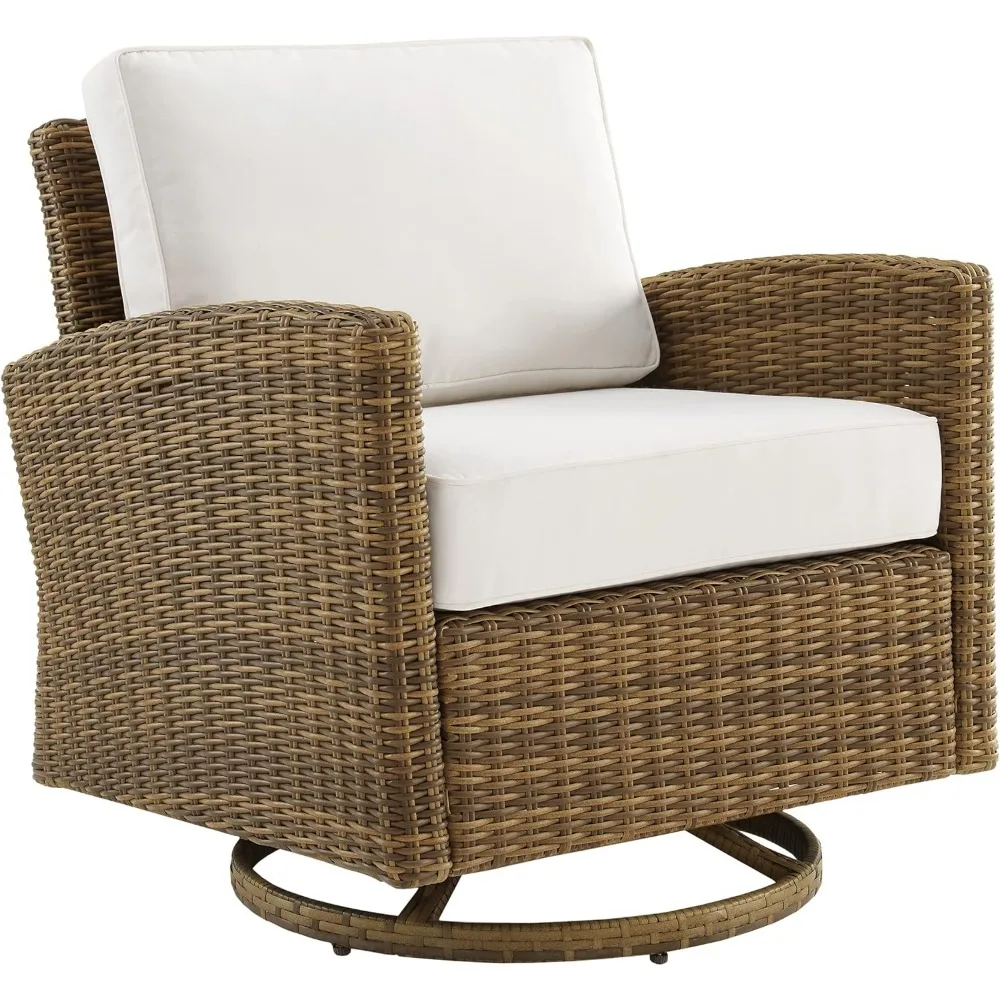 Wicker Swivel Rocker Outdoor Chair with  Patio Cushions for Porch, Deck