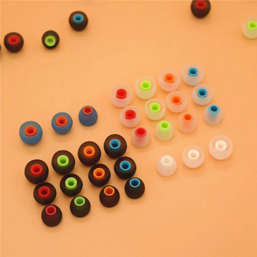 6 Paar 12 Stück 3,8mm Weiche Silikon In-Ear Kopfhörer-Abdeckungen Ohrstöpsel-Spitzen Zweifarbige Ohrpolster für Kopfhörer