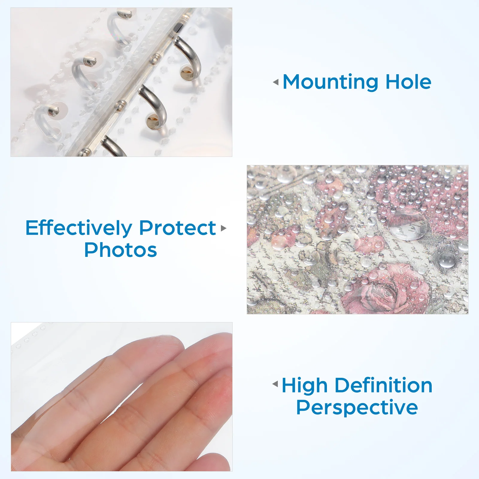 1 قطعة حقيبة الصفحة الداخلية كتيب عرض بلاستيكي لألبوم صور بطاقة تخزين غطاء حماية شفاف سطح مقاوم للخدش #2