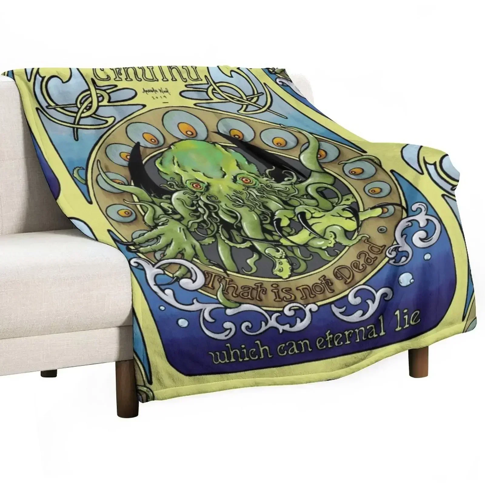 

New Cthulhu Nouveau Throw Blanket Picnic Bed linens christmas gifts Blankets