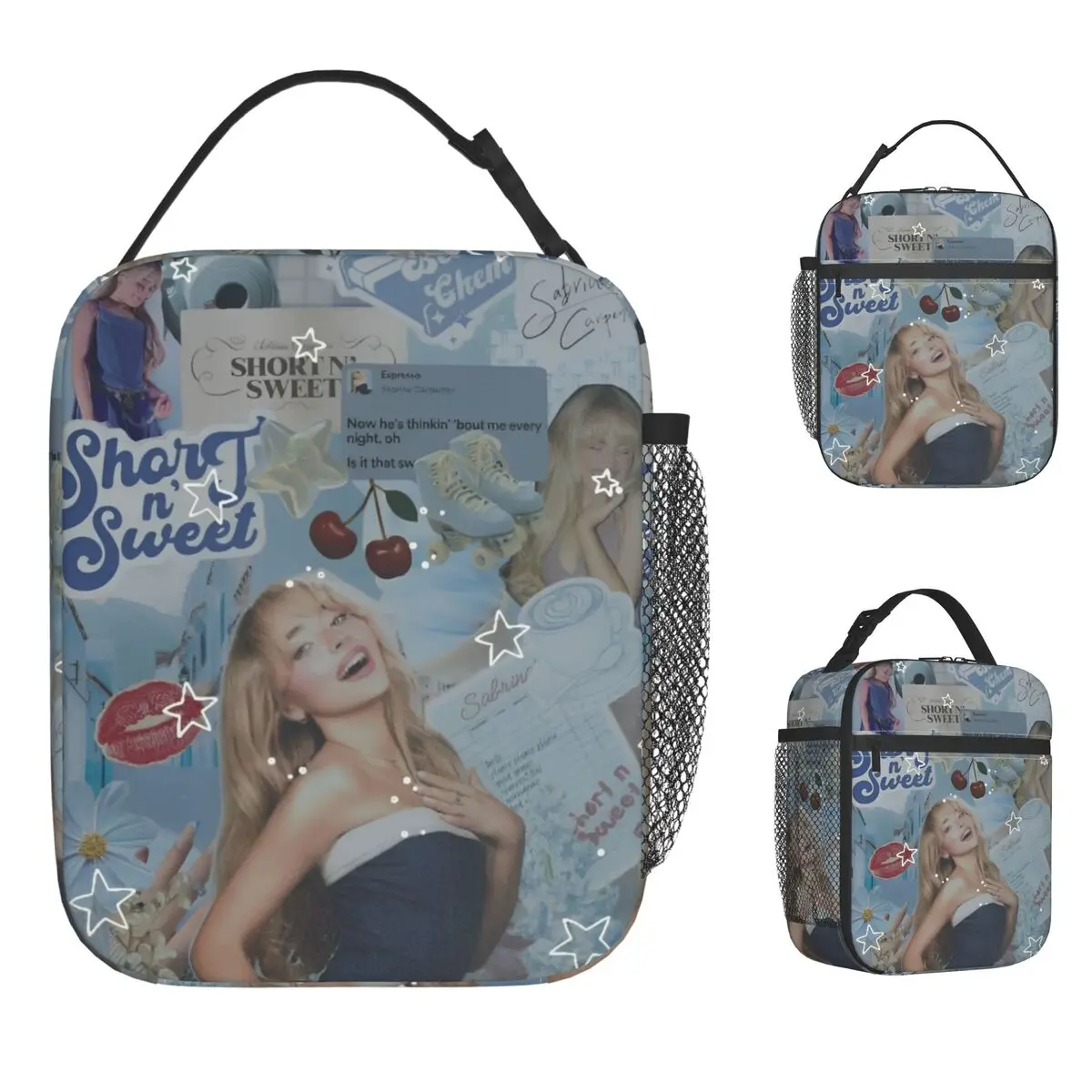 

Сумка для обеда Sabrina Carpenter, американский певец, ретро-ланч-бокс для взрослых, школьная портативная сумка-холодильник на молнии, термосумка-тоут