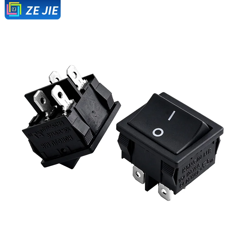 KCD5-201 Momentary Rocker Switch, 4 Pin 2 Position, 21*24mm, for Step Machine, PC Speaker & Toy Button
