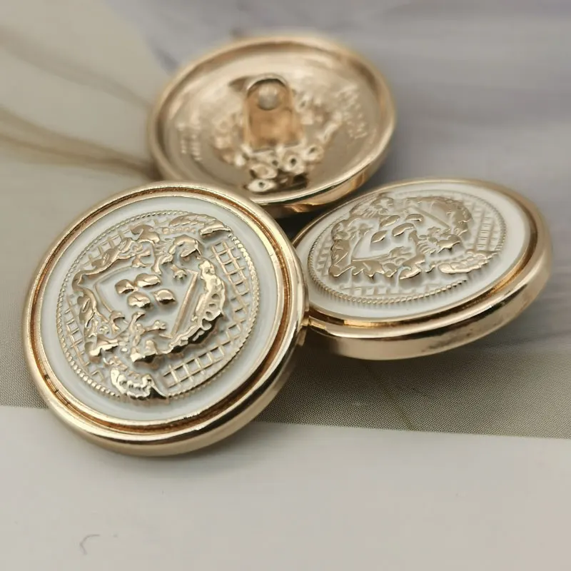 10pcs 15/20/25mm Gold Luxury Metal Buttons For Clothing Sewing Button Accessories Decorative Wholesale DIY Crafts Supplies New