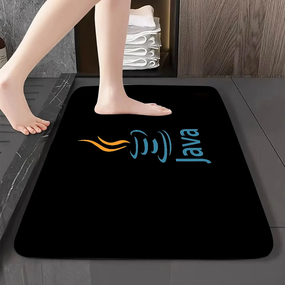 J-JavaS شعار الكلمة حصيرة الرسم المطبوعة الفانيلا ممسحة للحمام المطبخ مدخل السجاد ديكور المنزل