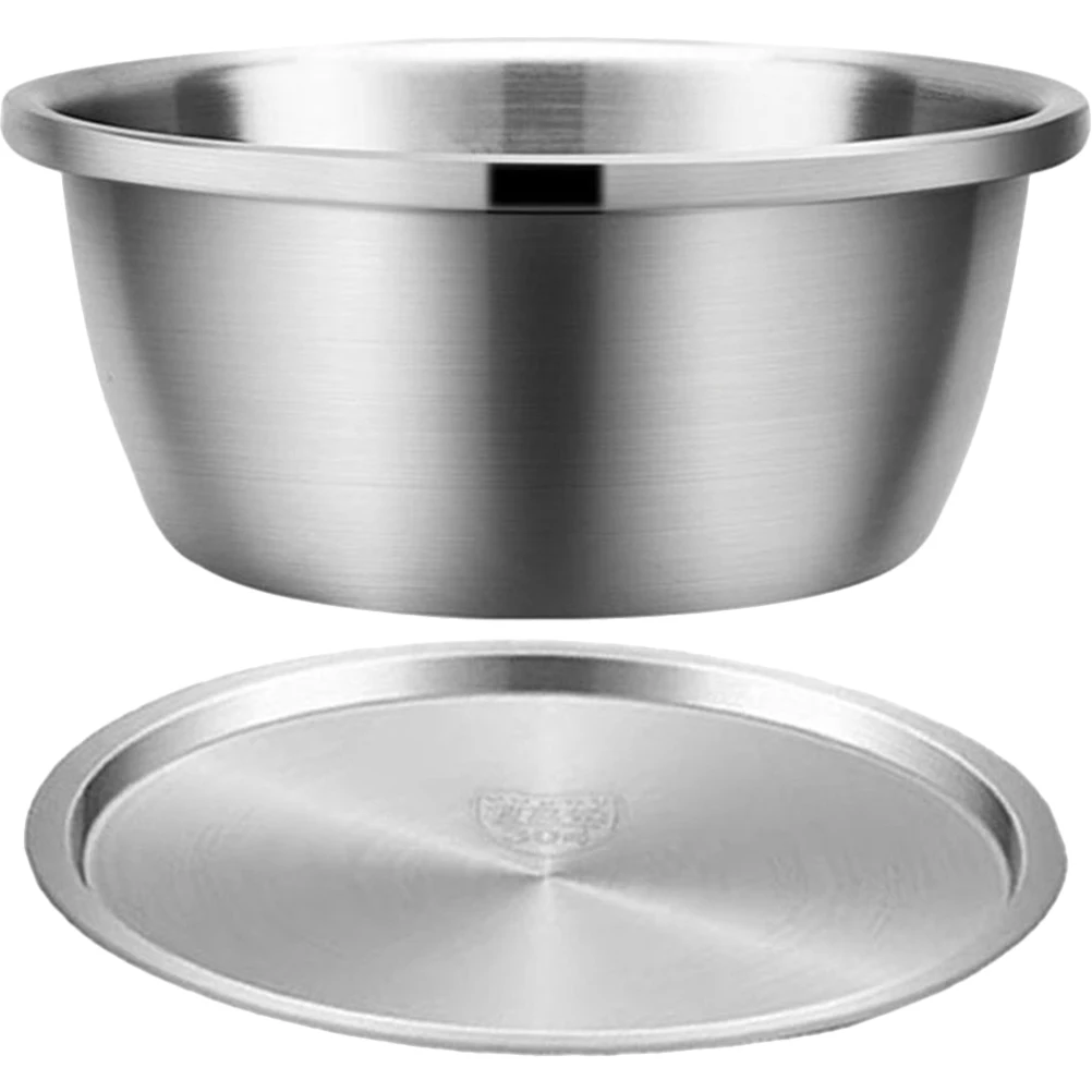 

1 Set Stainless Steel Mixing Bowl Kitchen Food Container Soup Salad Baking Basin Large Capacity Stackable Lightweight For Home