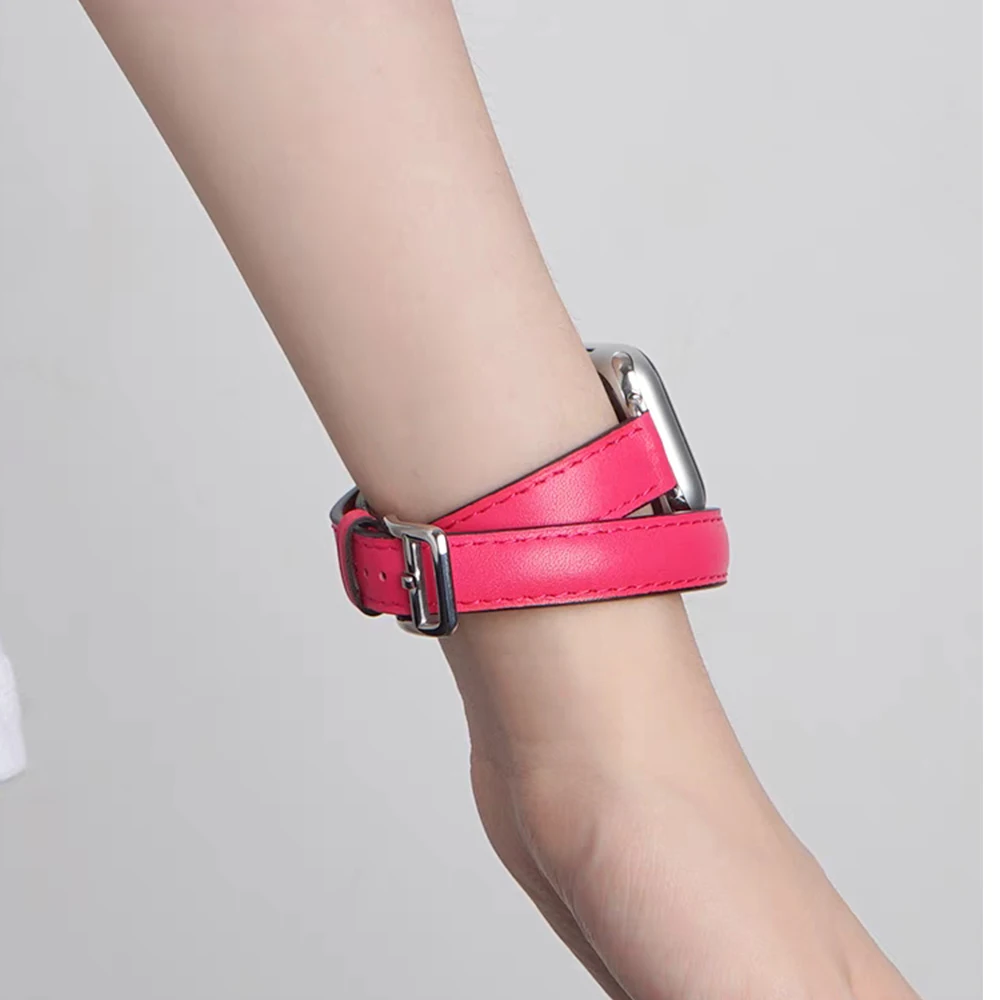 Кожаный ремешок для Apple Watch Band 49 мм 41 мм 45 мм 40 мм 44 мм 42 мм IWatch Series 10 9 8 7 6 SE 5 4 Ultra 2 1, сменный Браслет