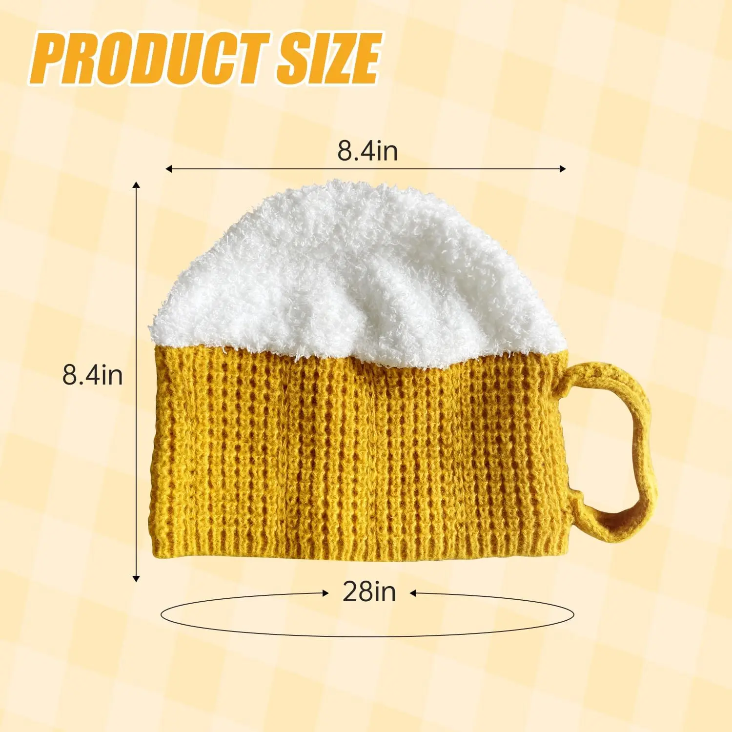 Beer Hat Knit Funny Hat for Men Women Novelty Gifts Beer Lovers Birthday Christmas Halloween Gifts Adults Party Costume