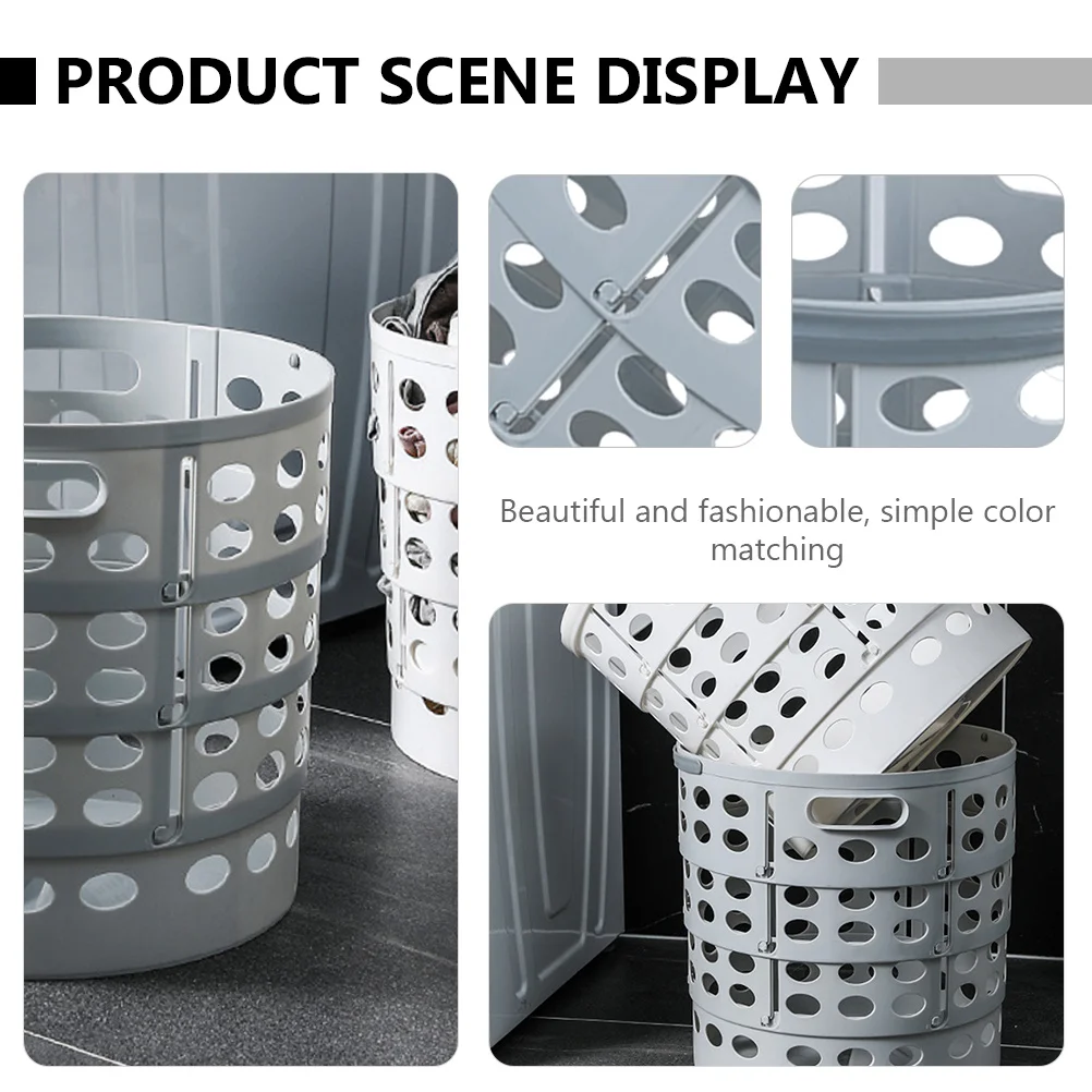 

1pc Large Capacity Laundry Basket Foldable Pp Storage Basket For Bathroom Clothes Organizer Collapsible Dirty Clothes Container