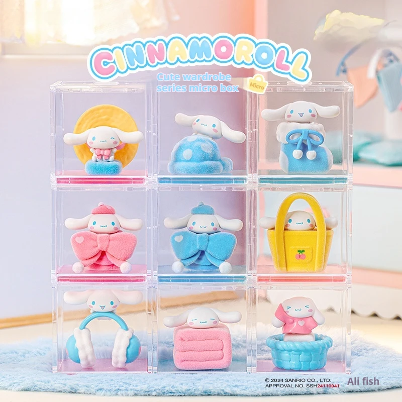 New Sanrio Character Cinnamoroll Cute Wardrobe Series Micro Box Blind Box Toy Anime Figures Cinnamoroll Blind Box Ornaments Gift