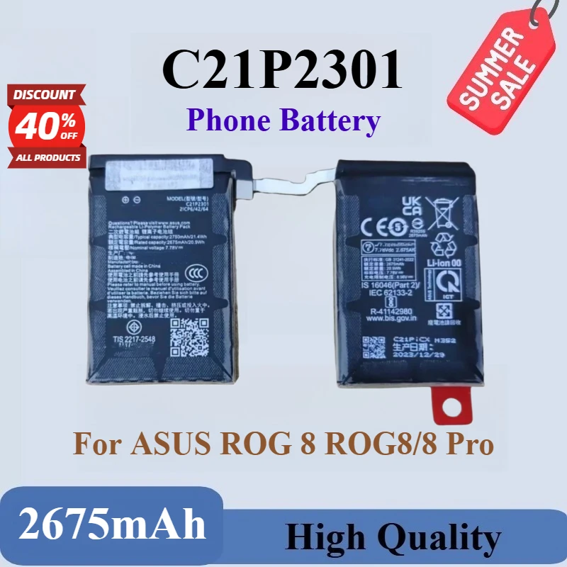 

High Quality C21P2301 Battery 7.78V 2675mAh For ASUS ROG 8 ROG8/8 Pro Mobile Phone Brand New Replacement Battery