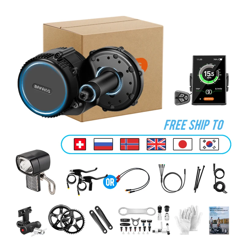 Bafang UART Mid Drive Motor 750W 500W 250W Electric Bike Conversion Kit BBSHD BBS02B BBS01B Electric Bike Engine With Accessorie