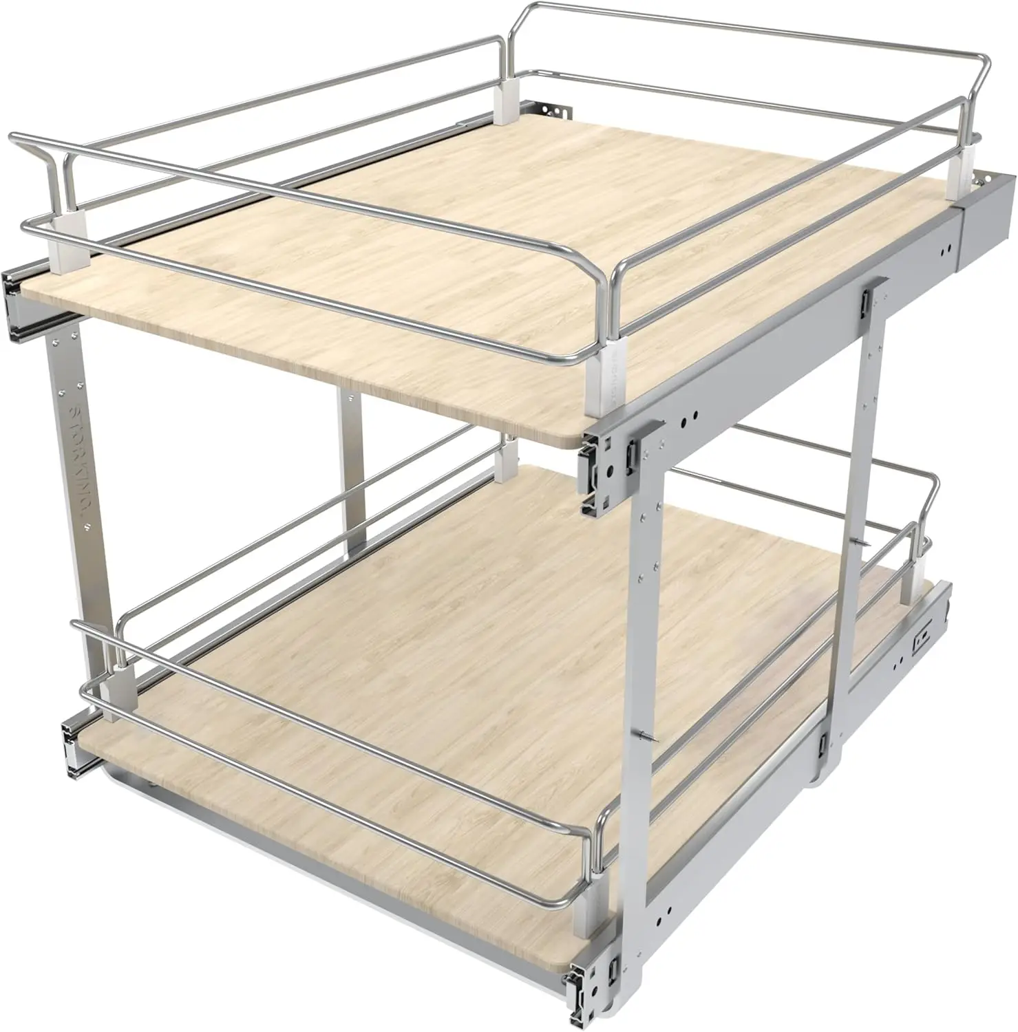 

2 Tier Pull Out Cabinet Organizer 18" W X 22" D, Slide Out Drawers For Kitchen Cabinets, Pull Out Drawers For Cabinets Capaci