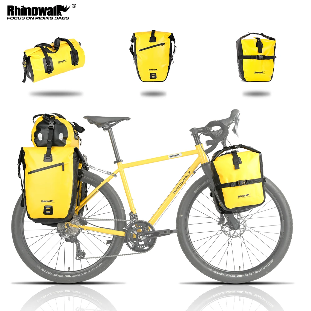 

Rhinowalk Bicycle Bag Waterproof 20L 27L Quick release Bike Side Pannier Rear Rack Saddle Bag Bikepacking Cycling Bag