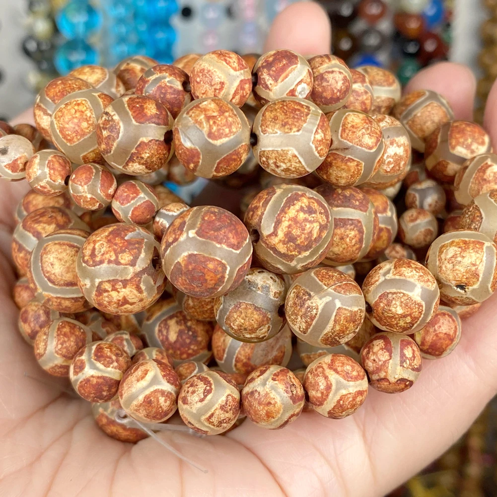 Natural Football Old Agates Dzi Stone Beads Tibetan Dzi Beads For Jewelry Making Diy Necklace Bracelet Accessories 6 8 10 12mm