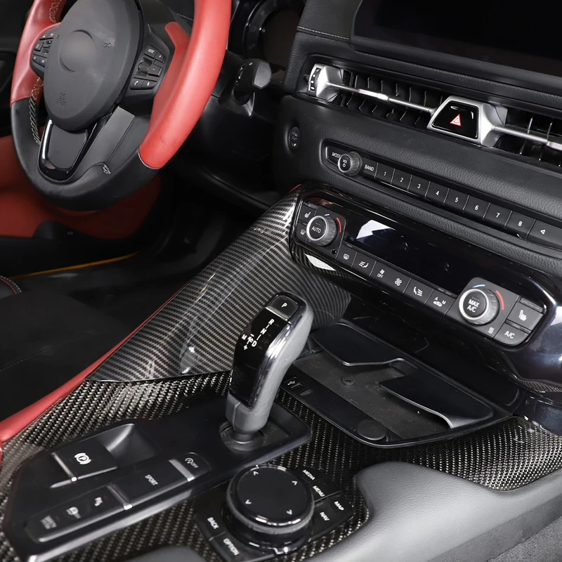 

For Toyota GR Supra A90 MK5 2019-26 ABS Carbon Fiber Car Central Console Gear Shift Side Panel Trim Cover Interior Accessories