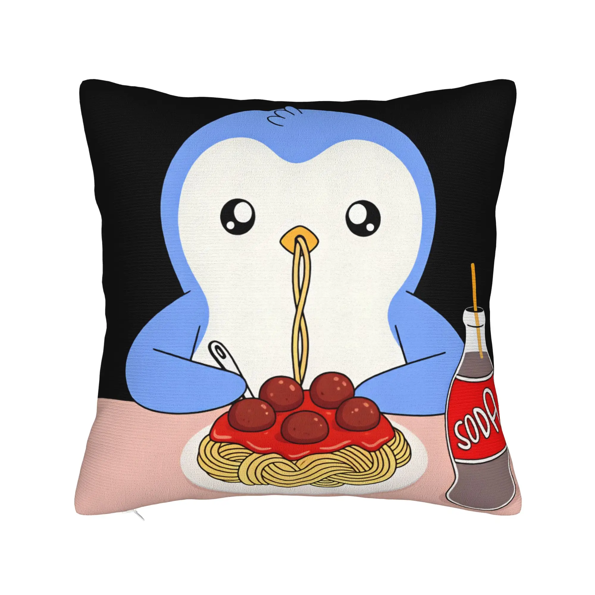 Cute Pudgy Penguin  Pillow Cover  Fashion Pillow Case For Living Room Chair Soft Pillowcases Birthday Present