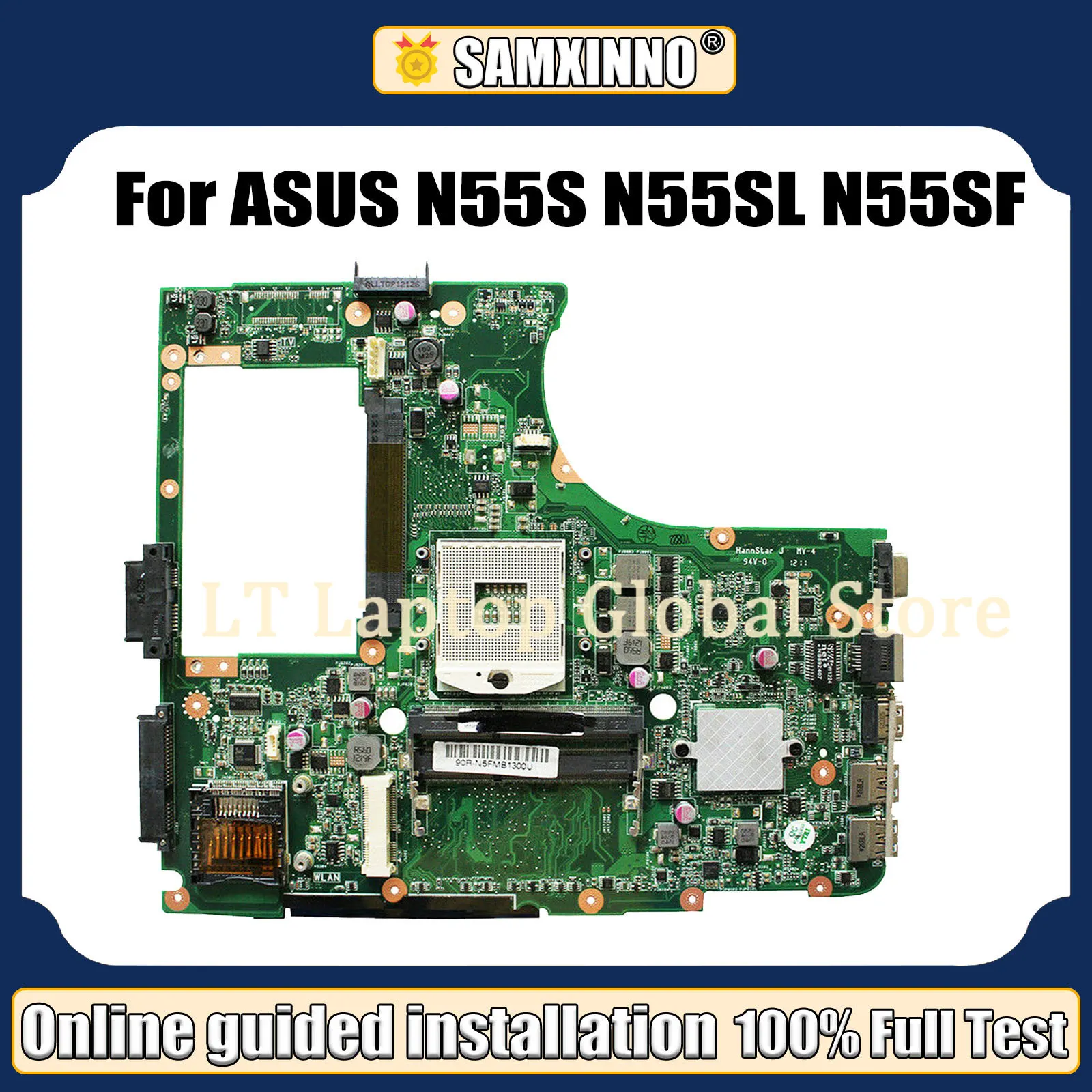 

N55SF Motherboard For ASUS N55S N55SL N55SF Notebook Mainboard DA0NJ5MB8C0 HM65 PGA 989 DDR3 100% Fully Tested OK