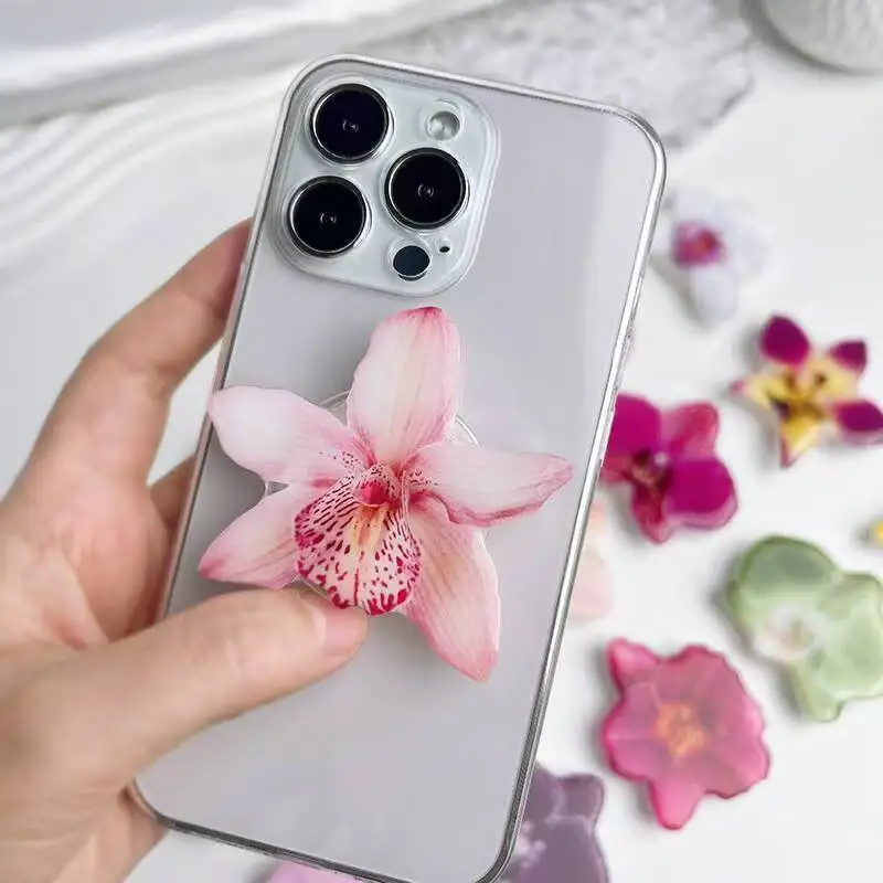 Mobile Phone Holder Magnetic Lily Socket Grip For Magsafe For IPhone For Samsung Safe Ring Finger Expanding