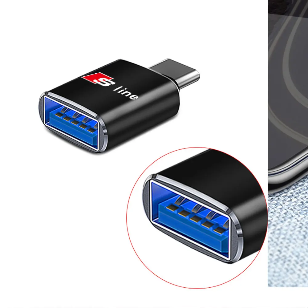 1/2PC Car Usb Type C Cable Converter Charging Adapter Center Cover For Audi Sline A4 Q5 S Quattro RS RS3 B5 B8 R8 8V S2 S3 8P S5 - view 4