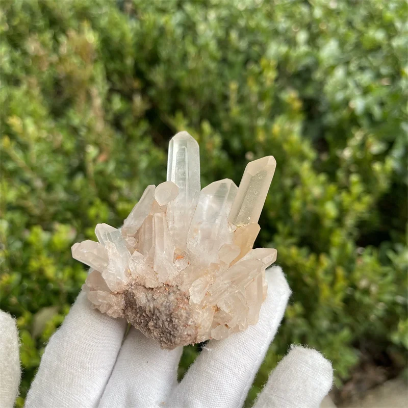 Natural Clear Red Quartz crystal cluster lucky decoration Healing Reiki Quartz Chakra Stone