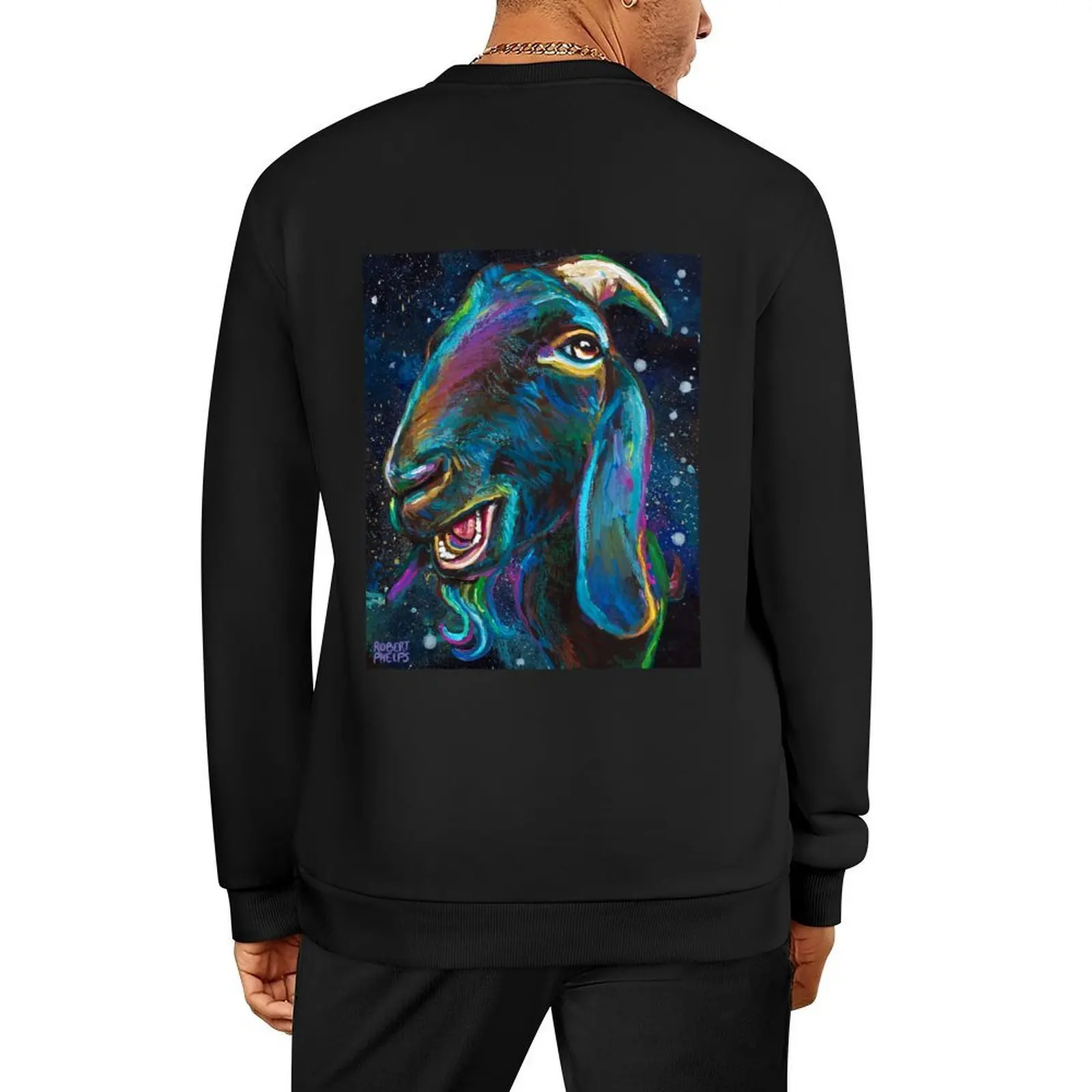 

Magic Galactic Black Goat Pullover graphic t shirts men mens clothing autumn new products clothes for men winter man sweatshirt
