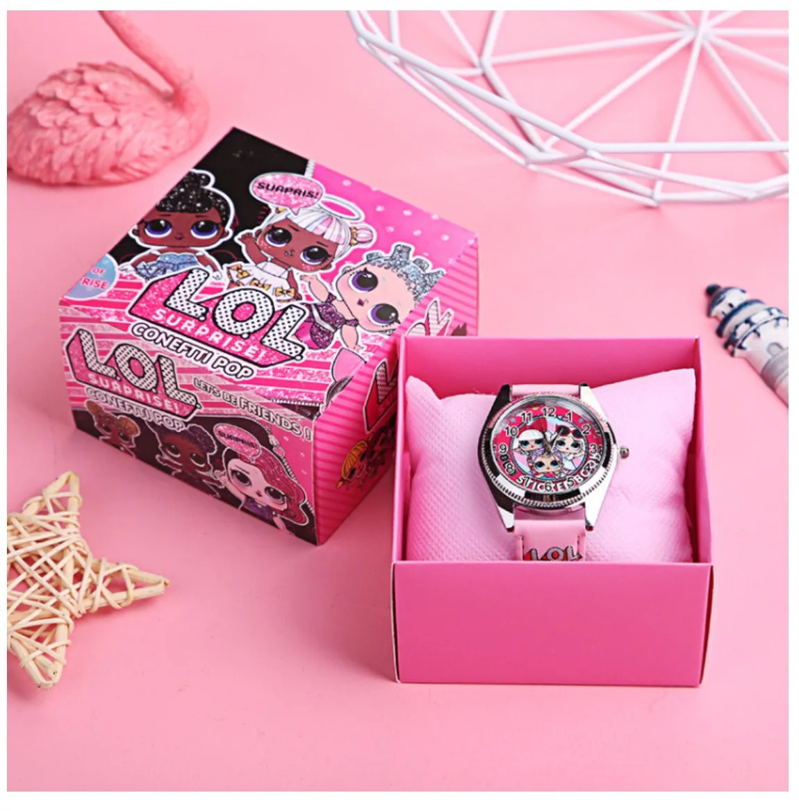 With box Genuine lol surprise dolls Children\'s watch anime figure lol dolls electronic watch girl\'s kids watches birthday gifts