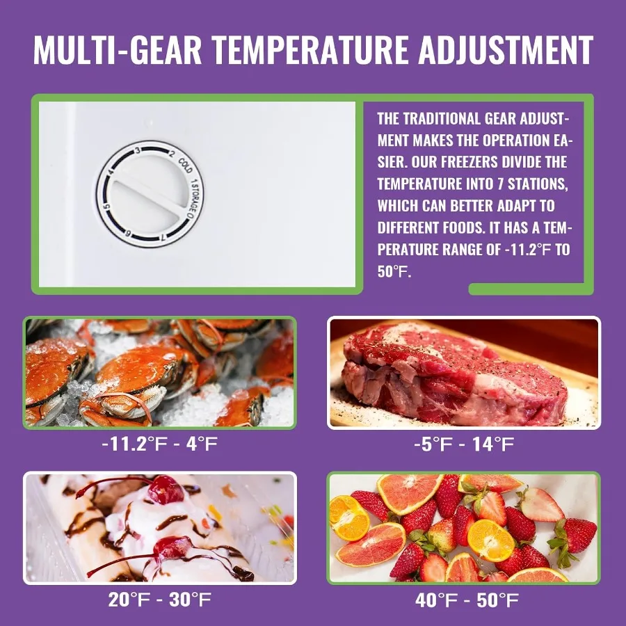 Congelatore verticale compatto con controllo della temperatura a 7 velocità per la cucina di casa, l'ufficio e l'appartamento Mini 3,2 piedi cubi, porta d'ingresso F
