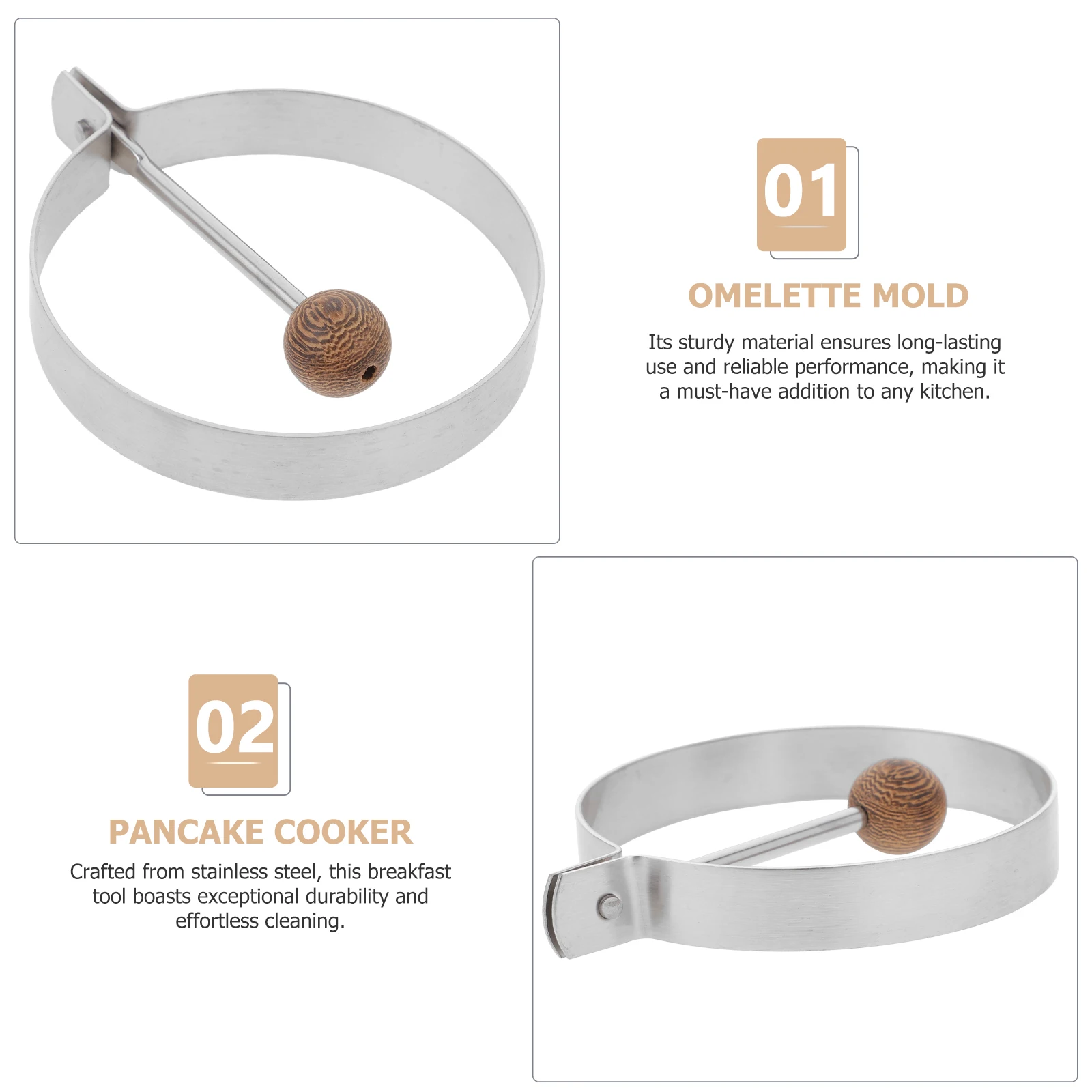 

Stainless Steel Kitchen Egg Mold Frying Ring Pancake Maker Mold Cooking Egg Ring Molds Breakfast Tool Kitchen Tools