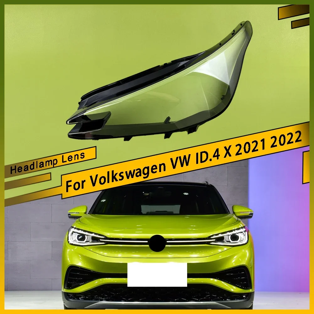 ل Volkswagen VW ID.4 X 2021 2022 المصابيح الأمامية للسيارة غطاء المصابيح الأمامية قذيفة استبدال عاكس الضوء الشفاف استبدال عدسة شبكي #1
