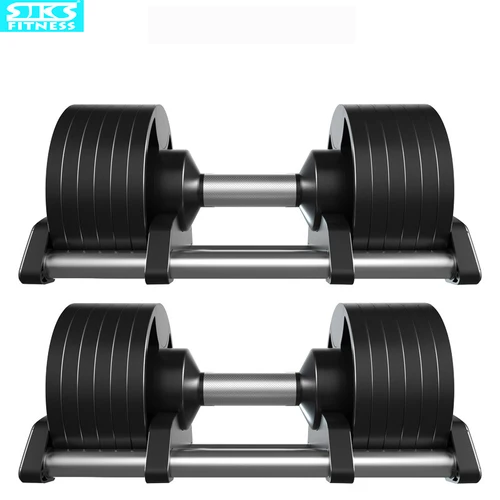 조절 가능한 원형 덤벨 세트, 빠른 운동 피트니스 장비, 캐스트 다리미, 2kg 증가 