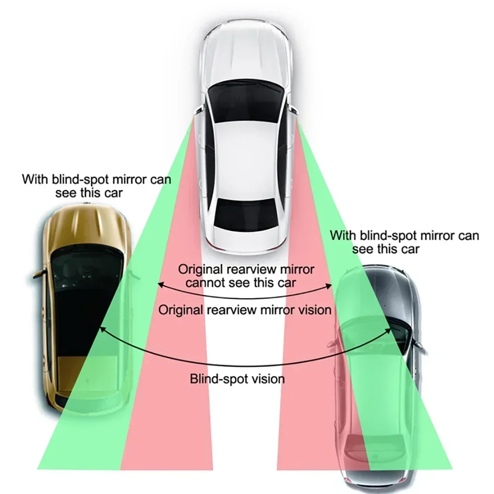 2PCS Car Rearview Mirror Blind Spot Viewing Auxiliary Mirror 360° Adjustable Car Wide Angle Convex Mirror Car Reversing Mirror